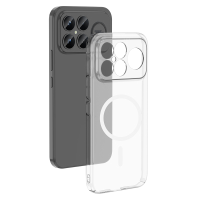 Zore London Transparent Hard PC Case with Camera Protection and M-Safe Charging for Xiaomi Poco F8 Ultra Şeffaf