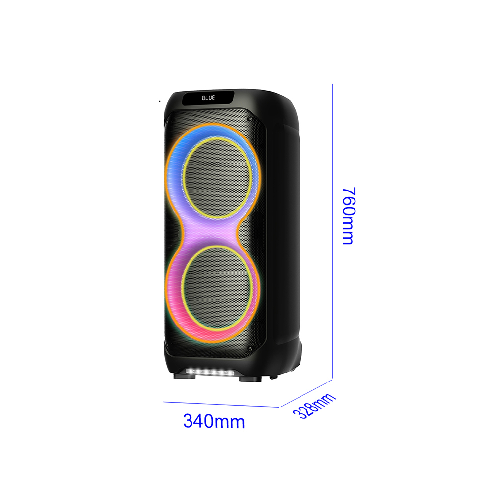 Zore LT-2131 Digital LED Display RGB TWS Dual 8 inch Stereo Bass Wireless Karaoke Speaker with Microphone - 4