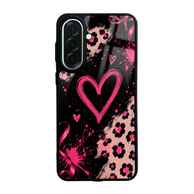 Zore Lusi Patterned Case with Camera Protection for Galaxy A37 Pembe Kalp