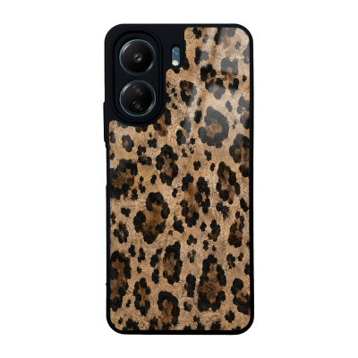 Zore Lusi Patterned Case with Camera Protection for Xiaomi Redmi 13C Kahve Leopar