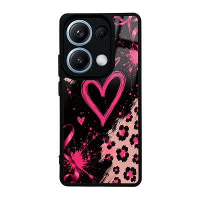 Zore Lusi Patterned Case with Camera Protection for Xiaomi Redmi Note 13 Pro 4G Pembe Kalp