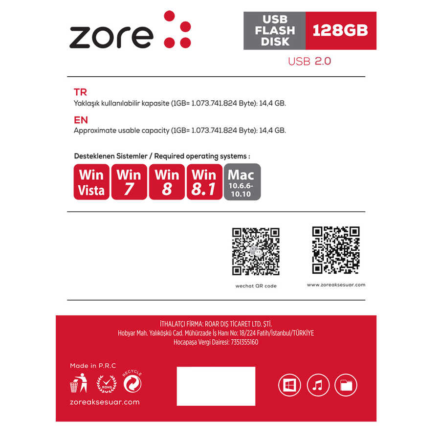 Zore Metal Usb Flash Disk 128GB - 2