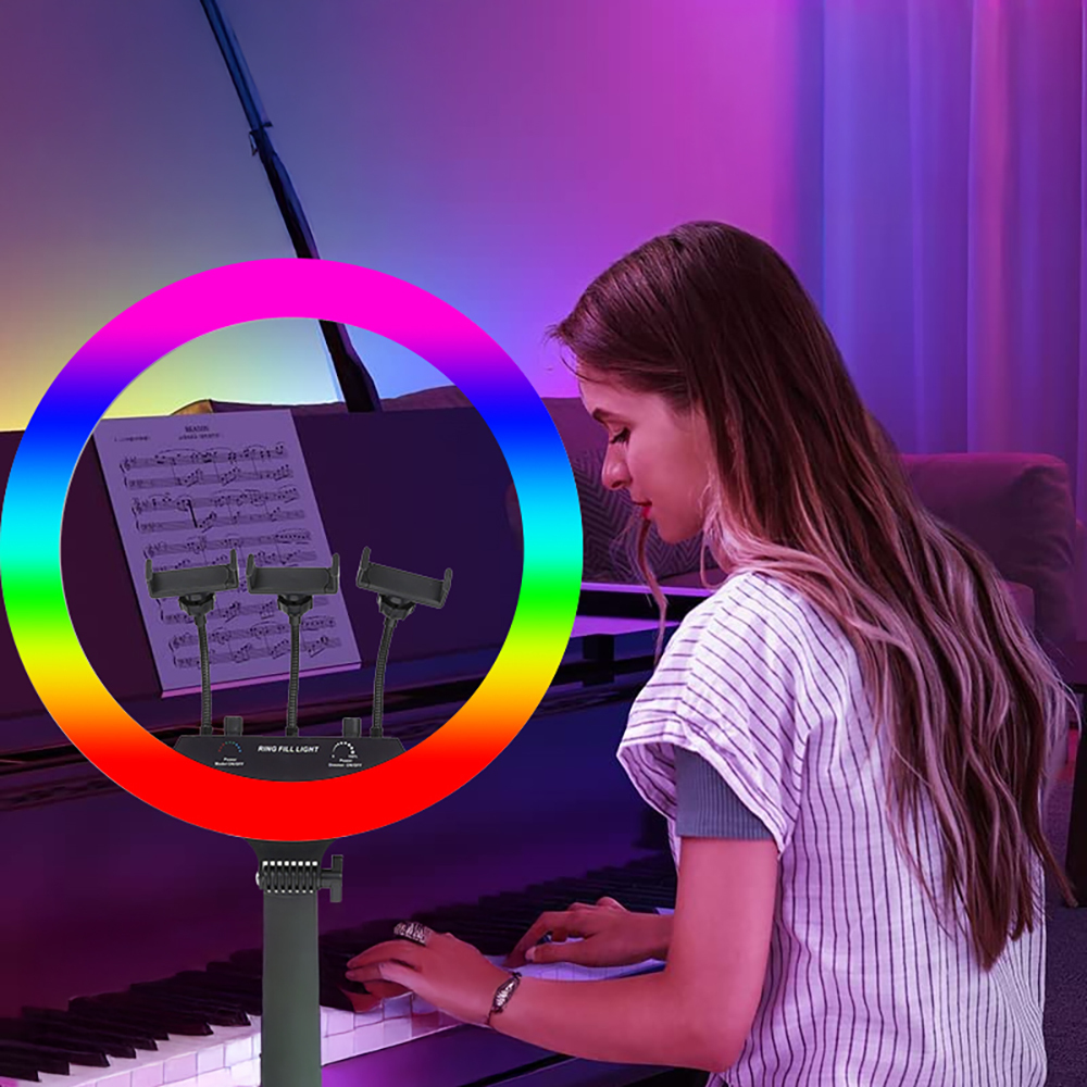 Zore MJ-56 Uzaktan Kumandalı 21 inç Işıklı Telefon Tutucu Ring Light - 7