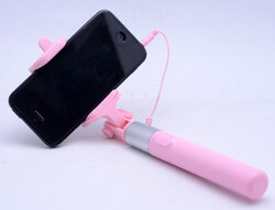 Zore Monopad Selfie Stick Cable Light Pink