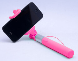 Zore Monopad Selfie Stick Cable Dark Pink