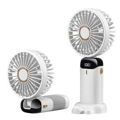 Zore N15 Digital LED Indicator Foldable Hanger Portable Mini Fan Cooling Hand Fan White