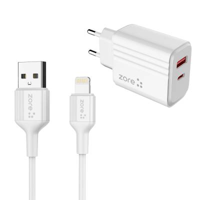 Zore Play Series PL05 Lightning 2in1 Travel Charger 20W White