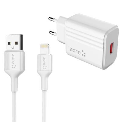 Zore Play Series PL1 Lightning 2in1 Travel Charger 12W White