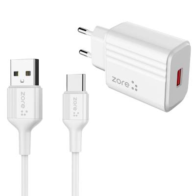 Zore Play Series PL1 Type-C 2in1 Travel Charger 12W White