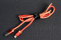 Zore Poro Lightning Usb Cable 1M Gold-Kırmızı