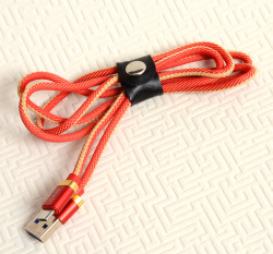Zore Poro Micro Usb Cable 1M Gold-Kırmızı