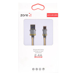 Zore Poro Type-C Usb Cable 1M Gold-Gri