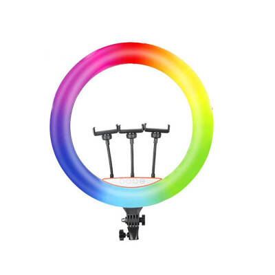 Zore RGB Light 45cm Işıklı Telefon Tutucu Ring Light Siyah