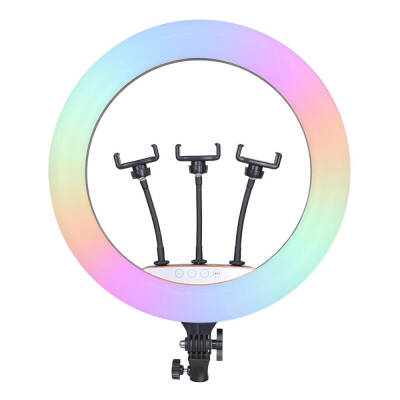 Zore RGB Light 56cm Işıklı Telefon Tutucu Ring Light Siyah