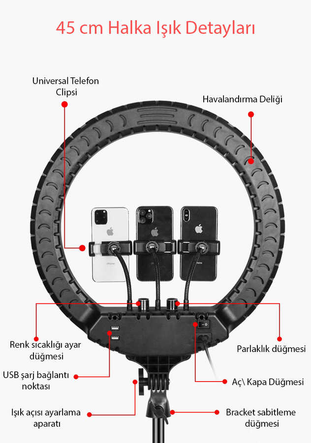 Zore RL-18 Car Holder Ring Light - 2