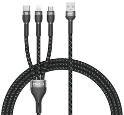 ​Zore Shira Series 3 in 1 USB Cable 150cm Black