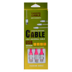 Zore Suffie MTL 3 in 1 Usb Cable Pink