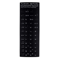 Zore Türkçe Karakter Klavye Tuş Koruyucu Sticker Siyah