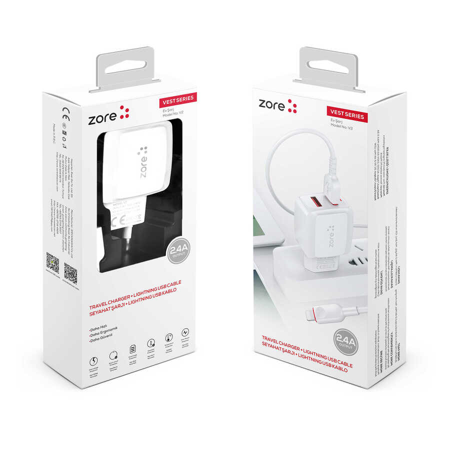 Zore Vest Series V2 Lightning 2 in 1 Charger Set - 8