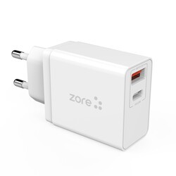 ​Zore XMac Serisi ZR-X2 Seyahat Şarj Başlığı Beyaz