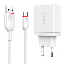 ​Zore XMac Series ZR-X2 Type-C 2 in 1 Charger Set White