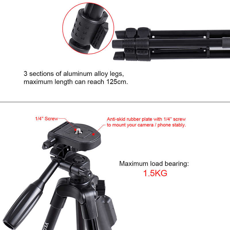 Zore Yunteng VCT 5208 Full Original Phone Tripod - 7