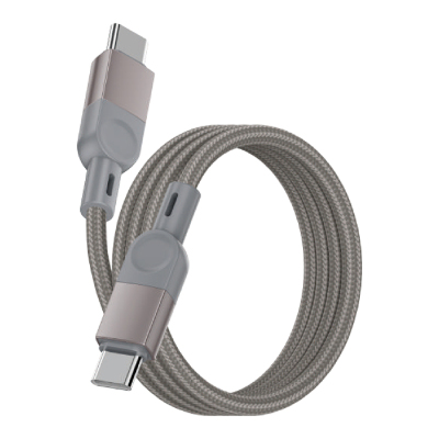 Zore ZR-44 Type-C to Type-C PD 100W Braided Design Fast Charging Data and Charging Cable 1M Grey