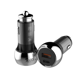Zore ZR-C1 PD 2 in 1 Car Charger Set Black