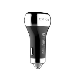 Zore ZR-C2 Type-C 2 in 1 Car Charger Set Black