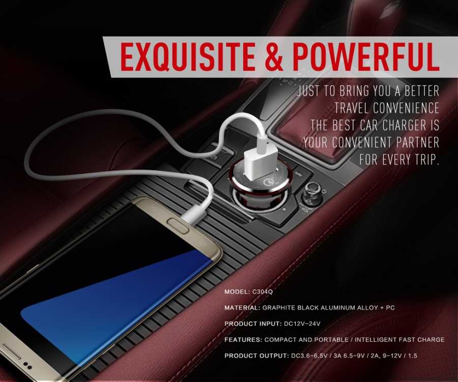 Zore ZR-C304Q Ligthing Car Charger Set - 5