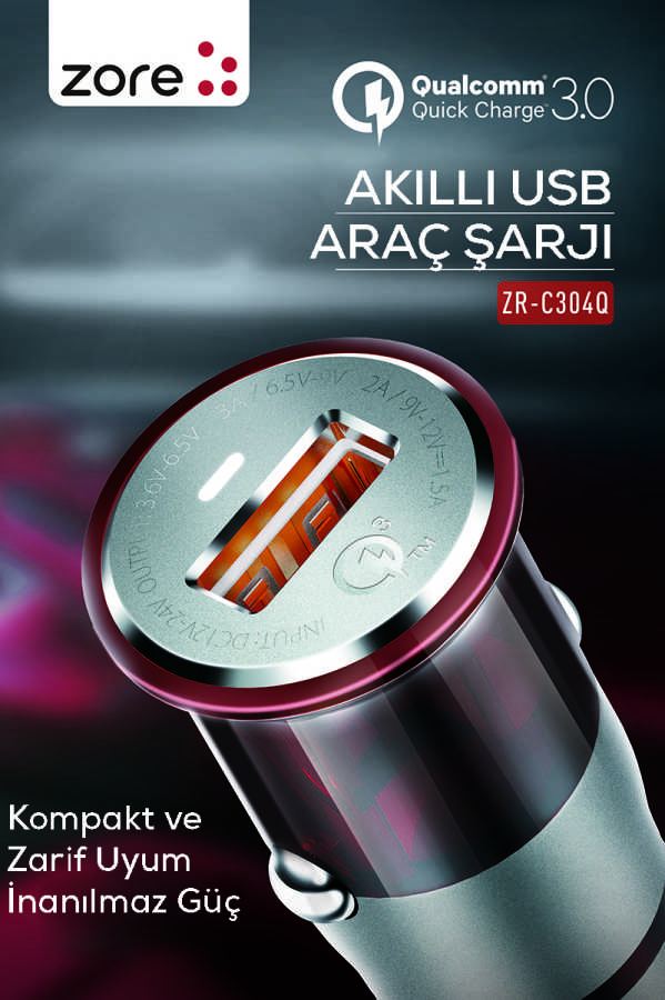 Zore ZR-C304Q Ligthing Araç Şarj Seti - 6